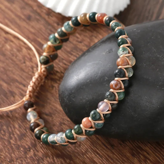 Earthstone Woven Bead Bracelet