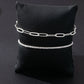 2-Piece Silver Paperclip and Beaded Bracelet