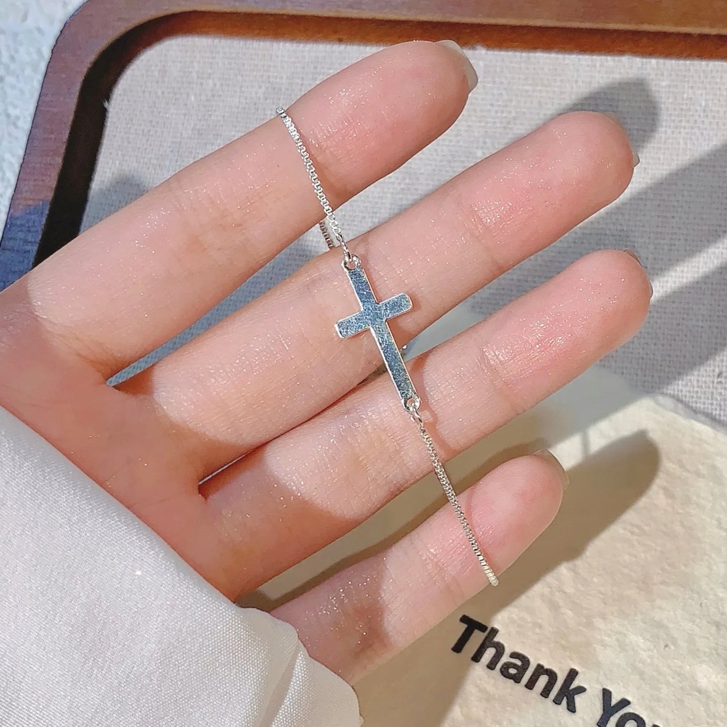 Silver Cross Lariat Bracelets