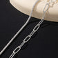 2-Piece Silver Paperclip and Beaded Bracelet