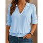 Brecklyn Light Blue Popover Blouse