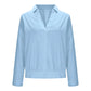 Brecklyn Light Blue Popover Blouse