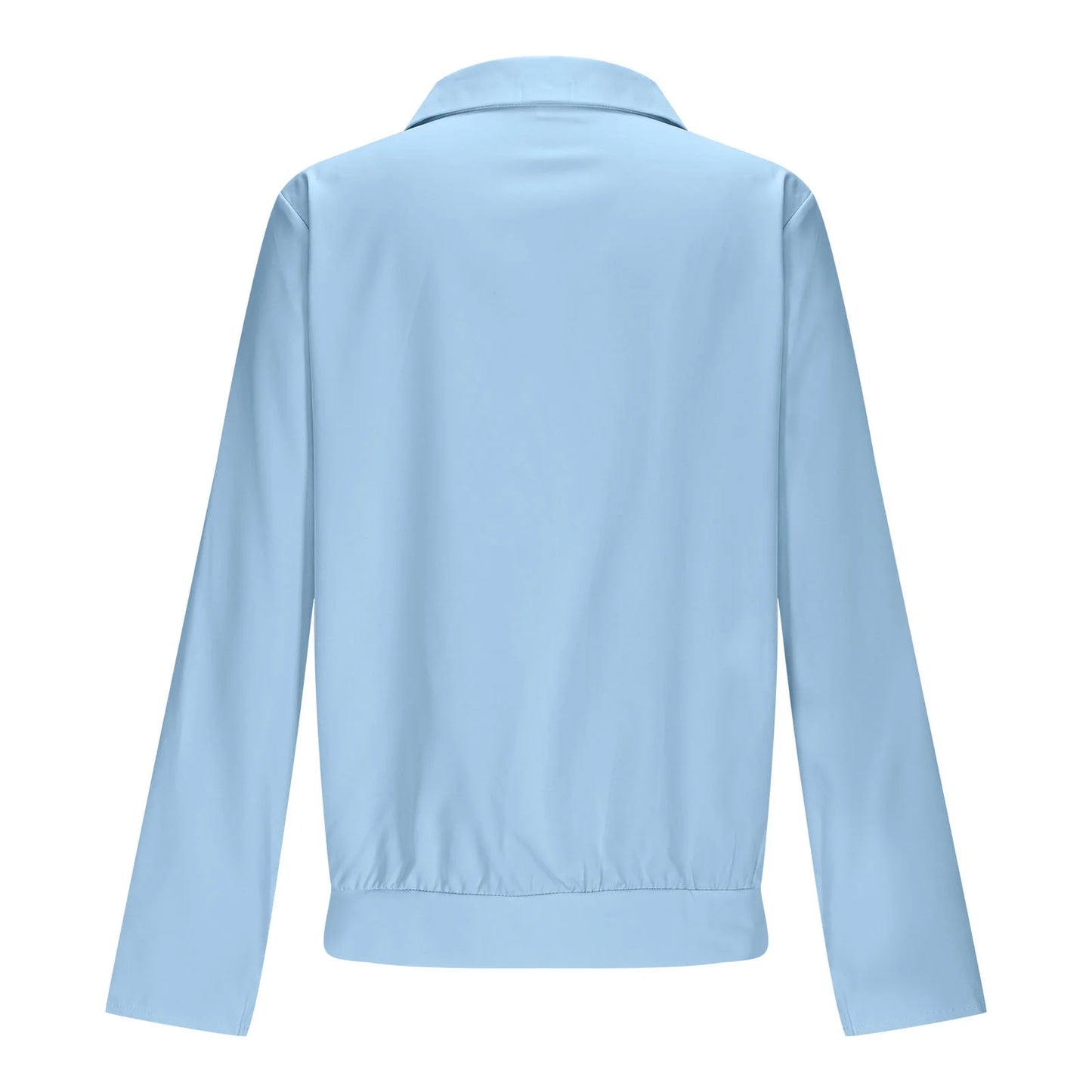 Brecklyn Light Blue Popover Blouse