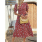 Brinley Red Floral Smocked Dress