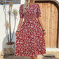 Brinley Red Floral Smocked Dress