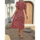 Brinley Red Floral Smocked Dress