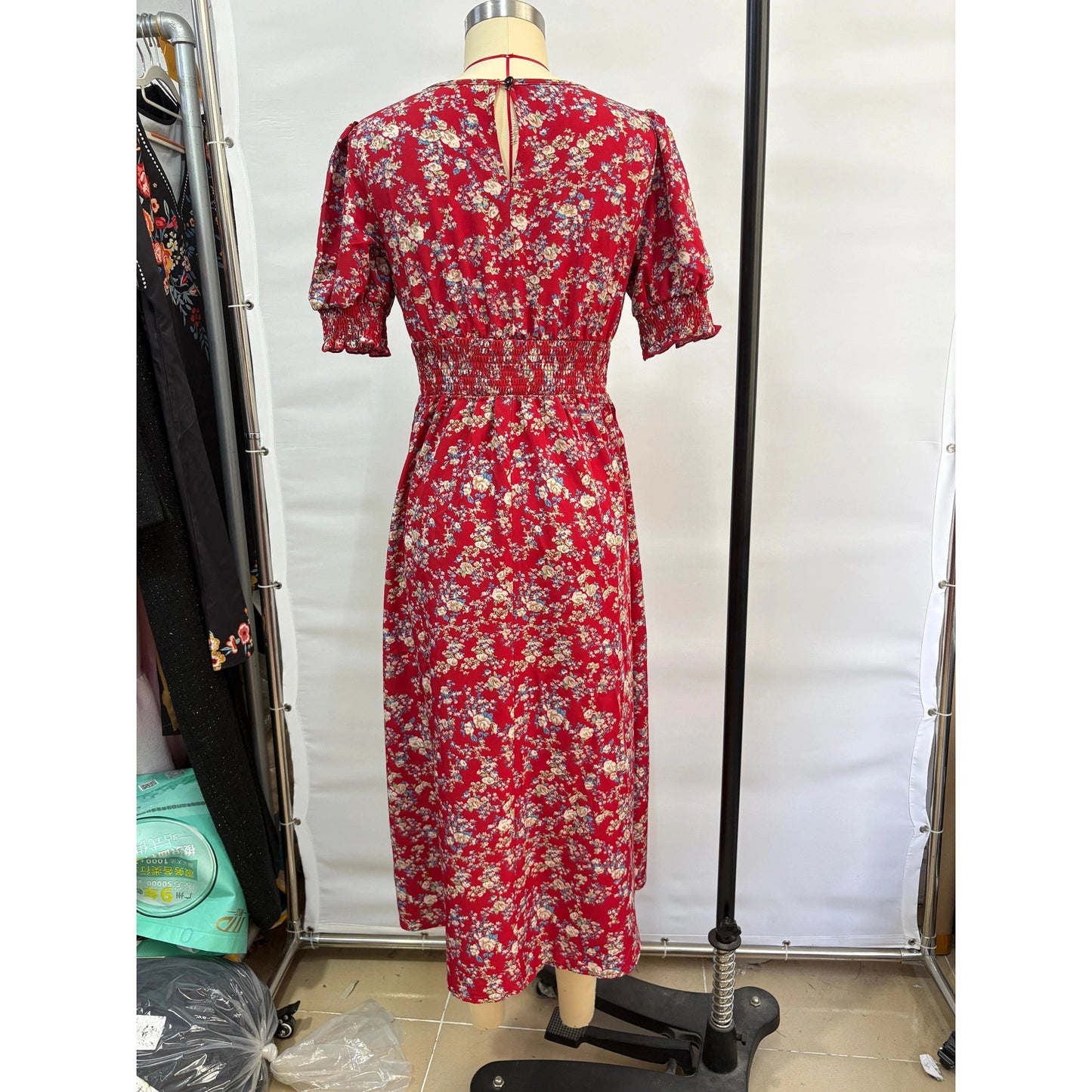 Brinley Red Floral Smocked Dress