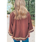 RTS Leopard Detail Loose Bracelet Sleeve Top