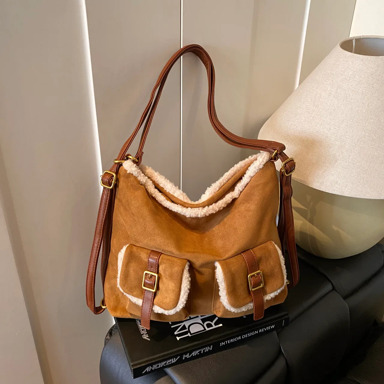 The Hearthside Faux Suede Satchel - 2 Colors