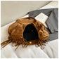 Faux Suede Fringe Hobo - 3 Colors
