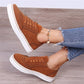 Suede Style Sneakers with Perforated Trim - 4 Colors