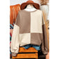 Ryder Parchment Colorblock Henley High Low Oversize Sweatshirt