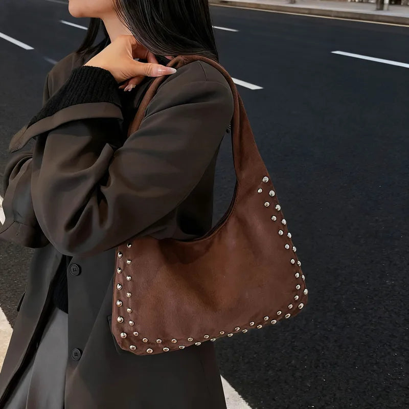 The Knotted Edge Bag – Soft Suede with Stud Detail - 3 Colors