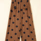 Joey Brown Polka Dot Wide Leg Elastic Waist Casual Pants
