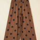 Joey Brown Polka Dot Wide Leg Elastic Waist Casual Pants