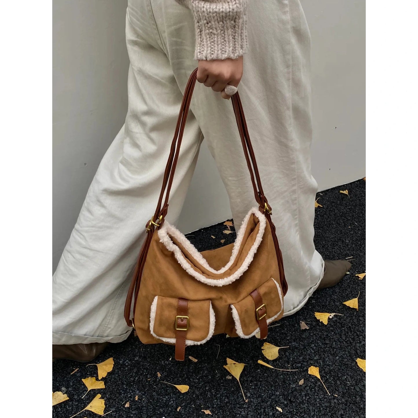 The Hearthside Faux Suede Satchel - 2 Colors