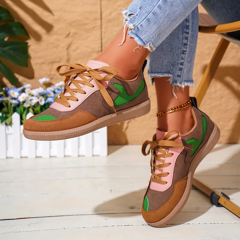 Elevated Everyday Sneaker with Mixed Panels and Soft Laces - 2 Colors