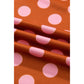 Graysen Brown Polka Dot Striped Trim Mock Neck Sweatshirt