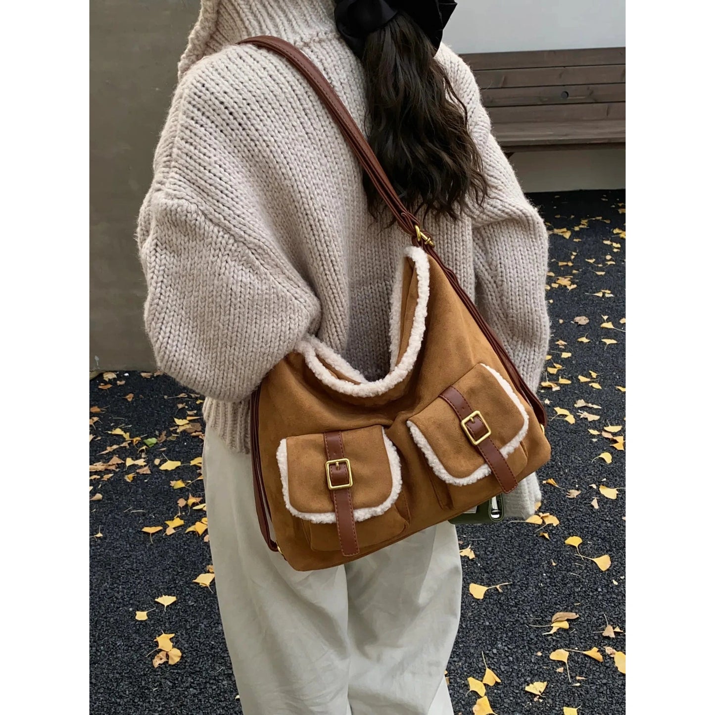 The Hearthside Faux Suede Satchel - 2 Colors