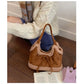 Faux Shearling Shoulder Bag with Bow Detail - 4 Colors
