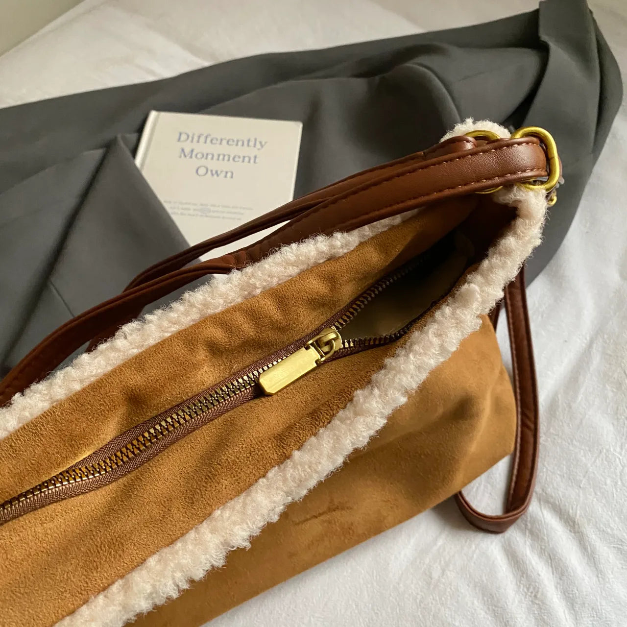 The Hearthside Faux Suede Satchel - 2 Colors