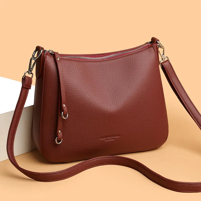 Cyril Pebbled PU Leather Shoulder Bag - 5 Colors