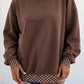 Phoebe Brown Colorblock Polka Dot Contrast Trim Oversized Sweatshirt