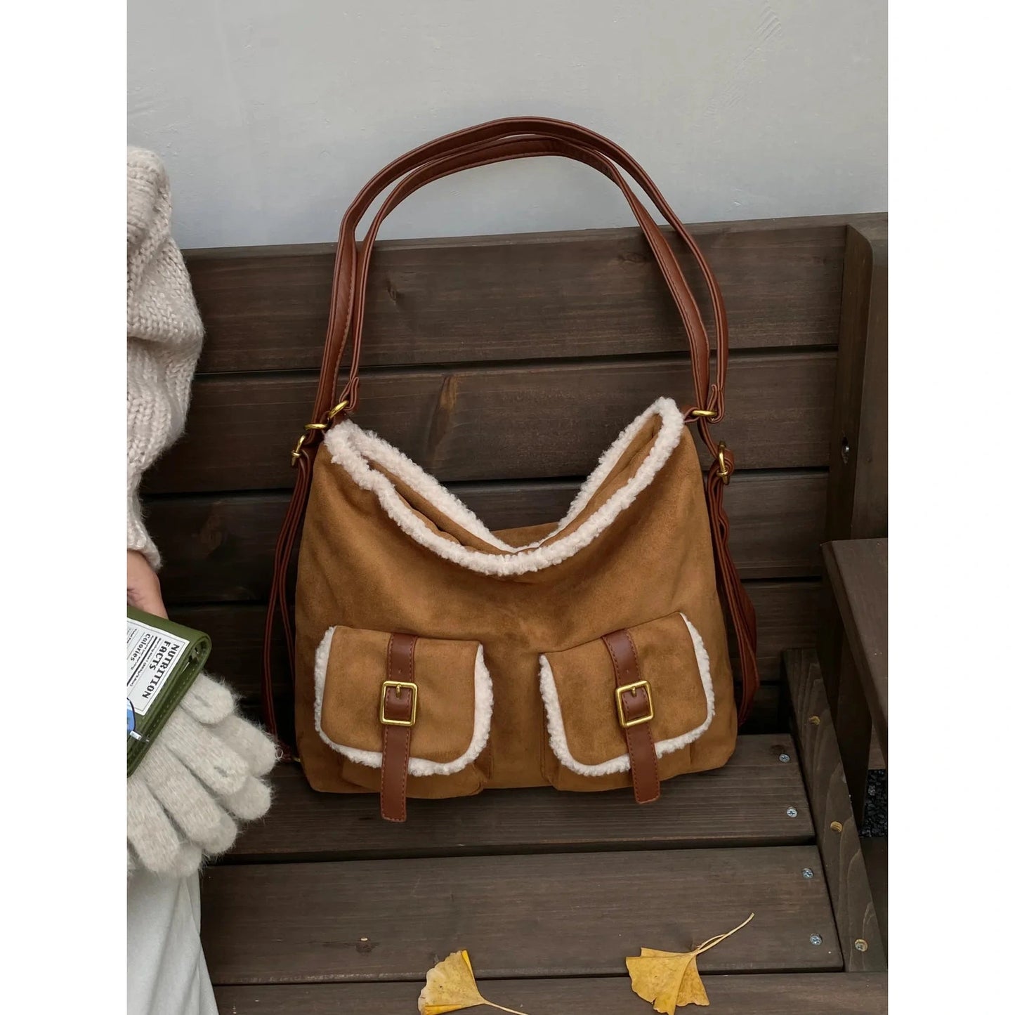 The Hearthside Faux Suede Satchel - 2 Colors