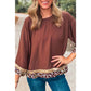 RTS Leopard Detail Loose Bracelet Sleeve Top