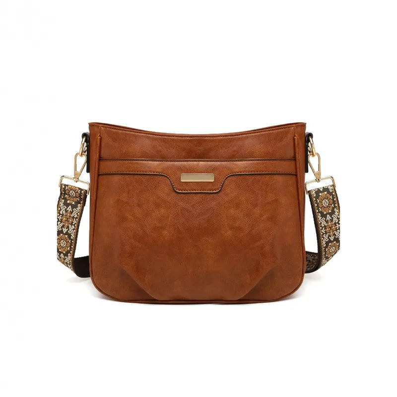 Anna PU Leather Crossbody with Designer Strap - 2 Colors