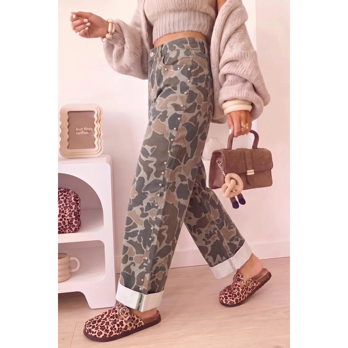 Brylie Studded Straight Loose Jeans
