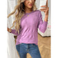 Brynn Purple Crew Neck Long Sleeve Sweater