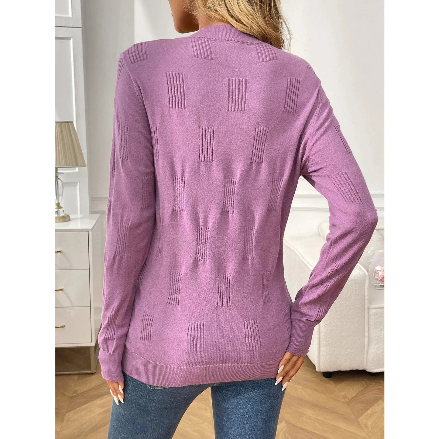 Brynn Purple Crew Neck Long Sleeve Sweater