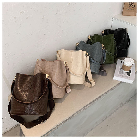 Crocodile-Pattern Bucket Bags - 5 Colors