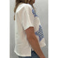 Buffy White Patriot Star Patched Notched Neck Mineral Washed Tee