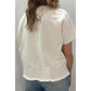 Buffy White Patriot Star Patched Notched Neck Mineral Washed Tee