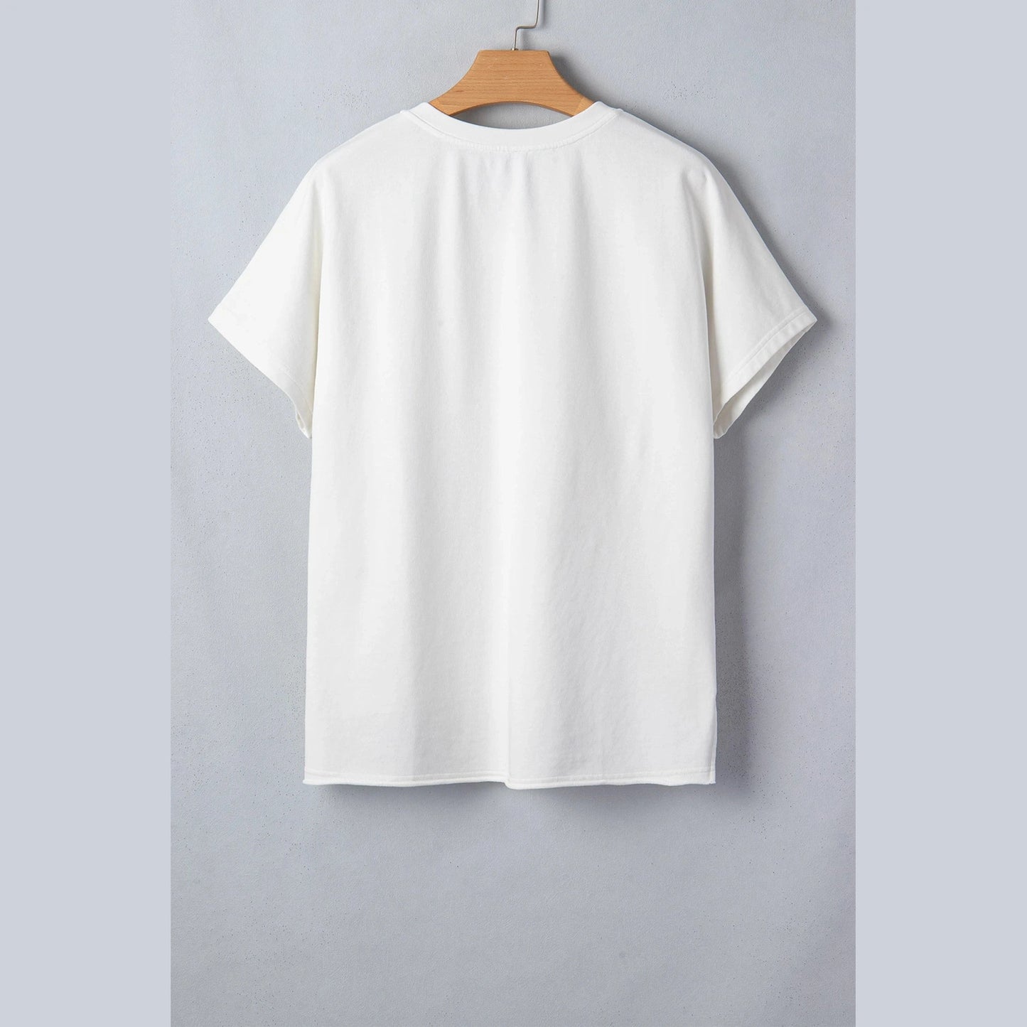 Buffy White Patriot Star Patched Notched Neck Mineral Washed Tee