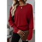 Chrystal Red Extended Cuffs Long Sleeve Top