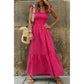 Calleigh Plaid Square Neck Fit-and-flared Vacation Sundress
