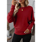 Chrystal Red Extended Cuffs Long Sleeve Top