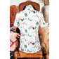 Western Cactus Print Crew Neck Short Sleeve Top