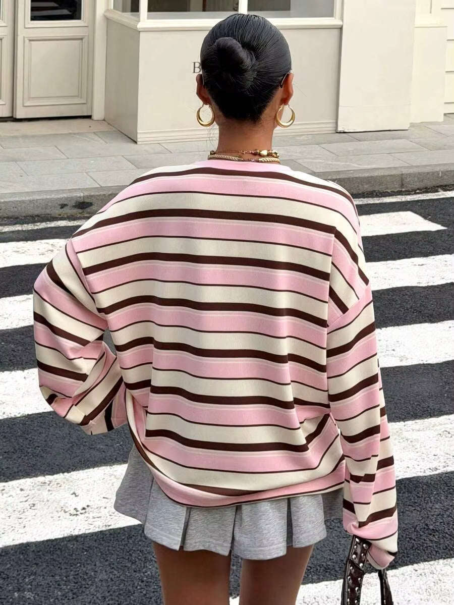Cadyn Pink Striped Pullover Top
