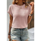 Cait Light Pink Textured Ruffled Short Sleeve Blouse