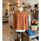 Caitlyn Brown Polka Dot Half Button V Neck Long Sleeve Blouse