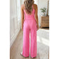 Calista Pink Polka Dot Print Slim Tank Loose Pants 2pcs Outfit