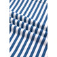 Cally Blue Stripe Color Block Trim Raw Seam Split Hem Loose Pullover Sweatshirt