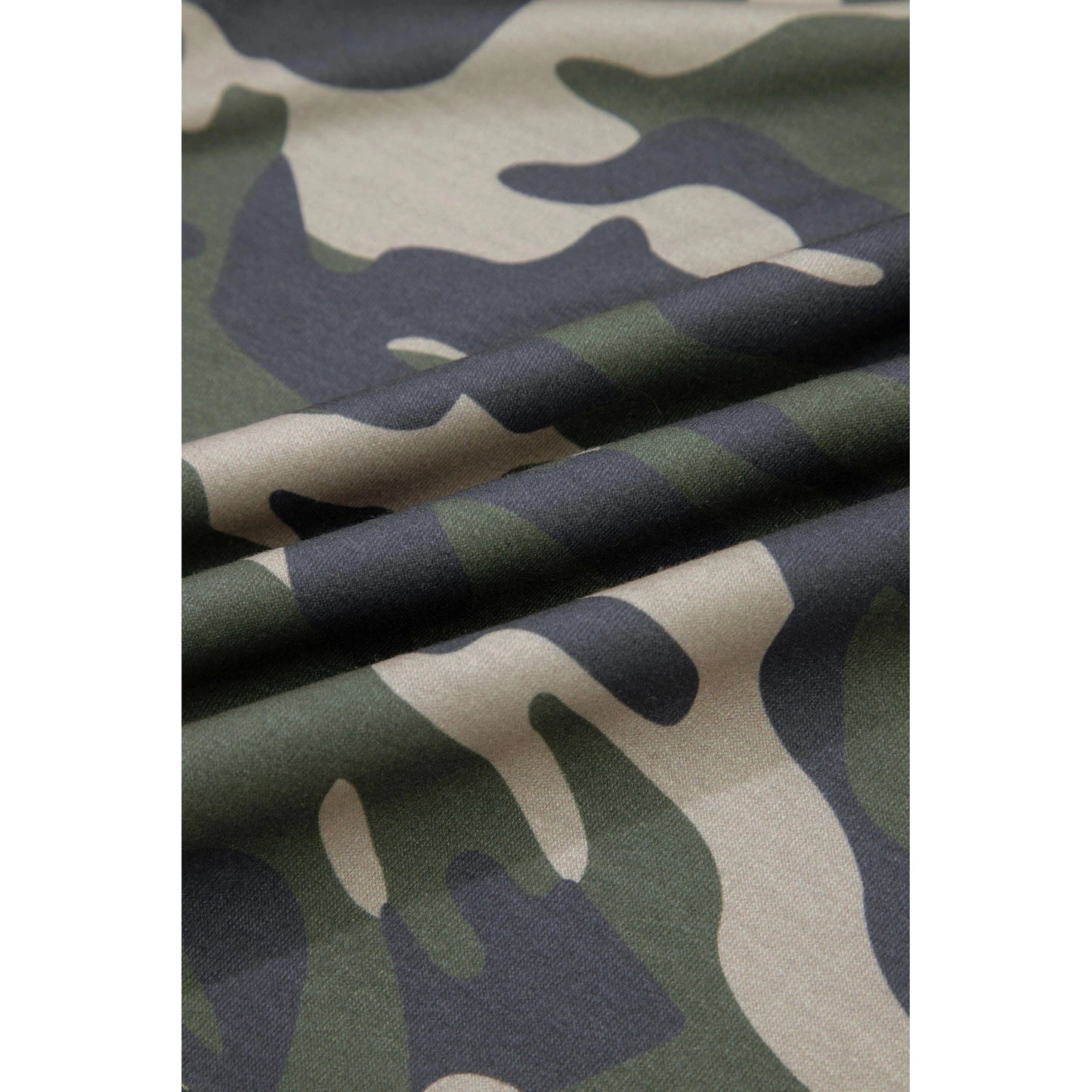 Angela Green Tie Elastic Waist Pocketed Plus Size Camo Shorts