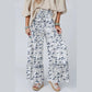 Leeza Camo Print Wide Leg Casual Pants