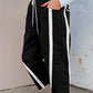 Candice Black Contrast Striped Smocked Waist Drawstring Cropped Casual Pants