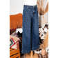 Candie Blue Cropped High Rise Wide Leg Jeans